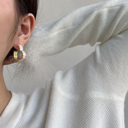 [Raffine]Radiant Heart Cutout Earrings
