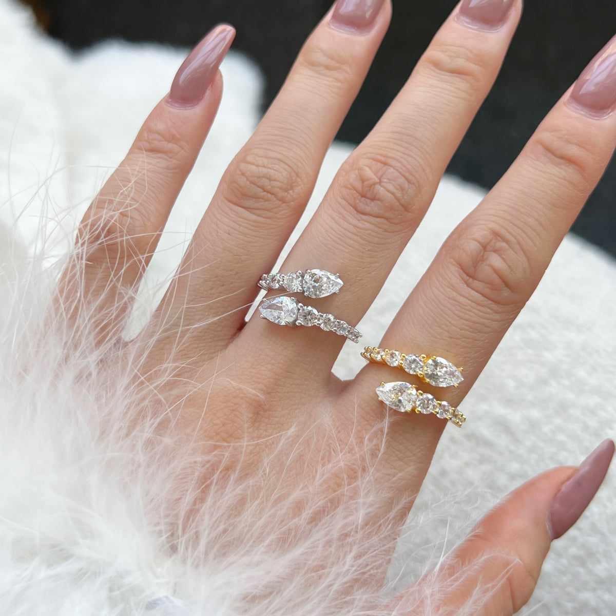 [Raffine] Anillo diario delicado y vibrante con forma de serpiente