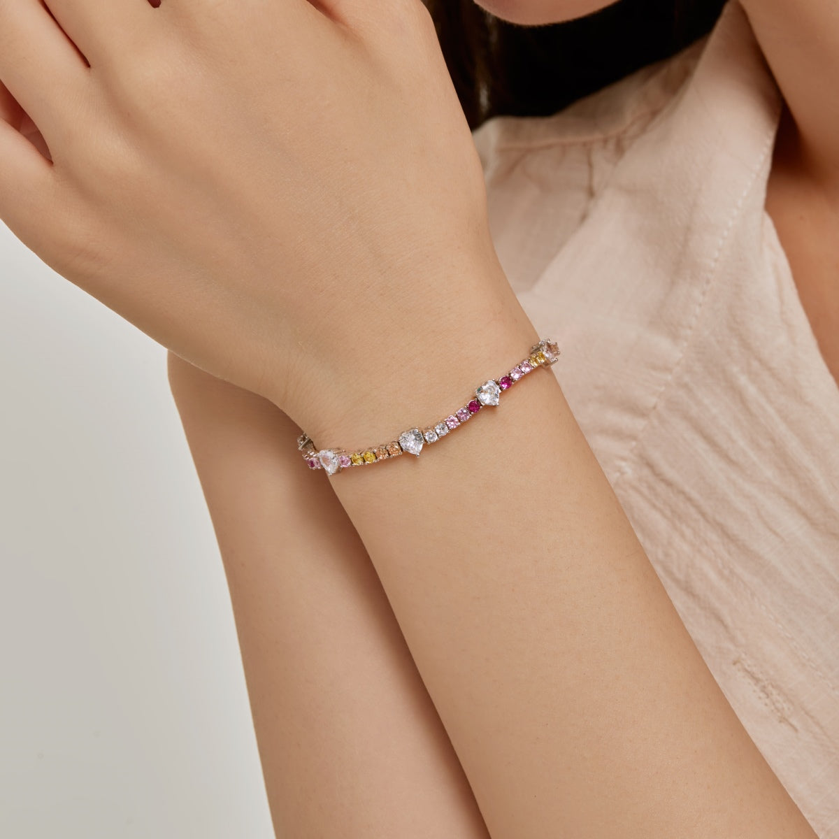 [Raffine] Pulsera romántica de corte redondo con forma de corazón