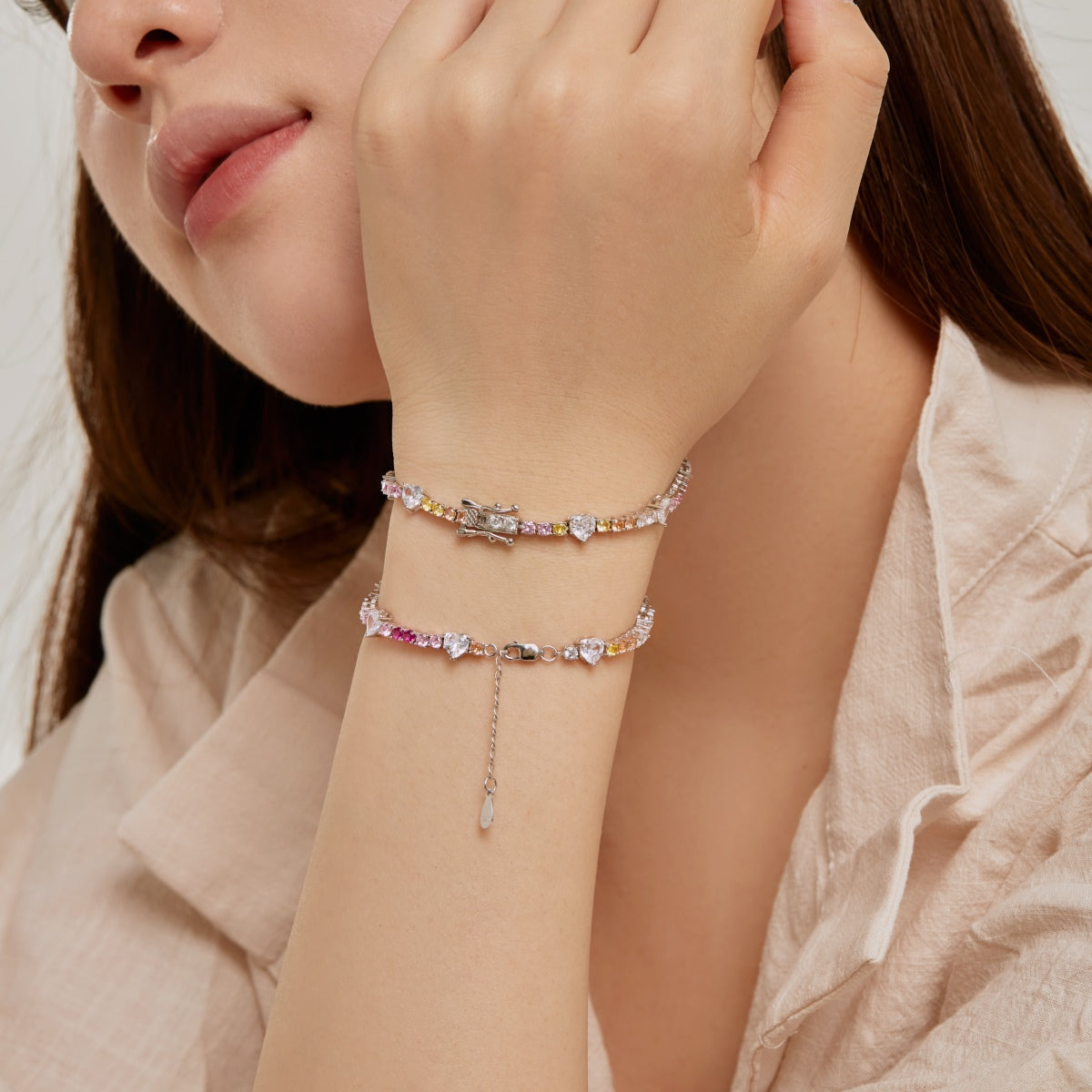 [Raffine] Pulsera romántica de corte redondo con forma de corazón