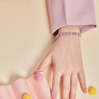 [Raffine] Pulsera de fiesta con corte esmeralda colorido y radiante