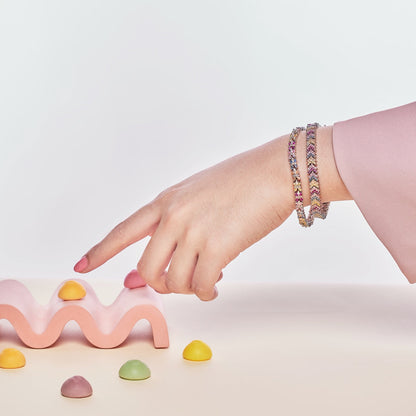 [Raffine]Pulsera de fiesta adornada con corte redondo brillante