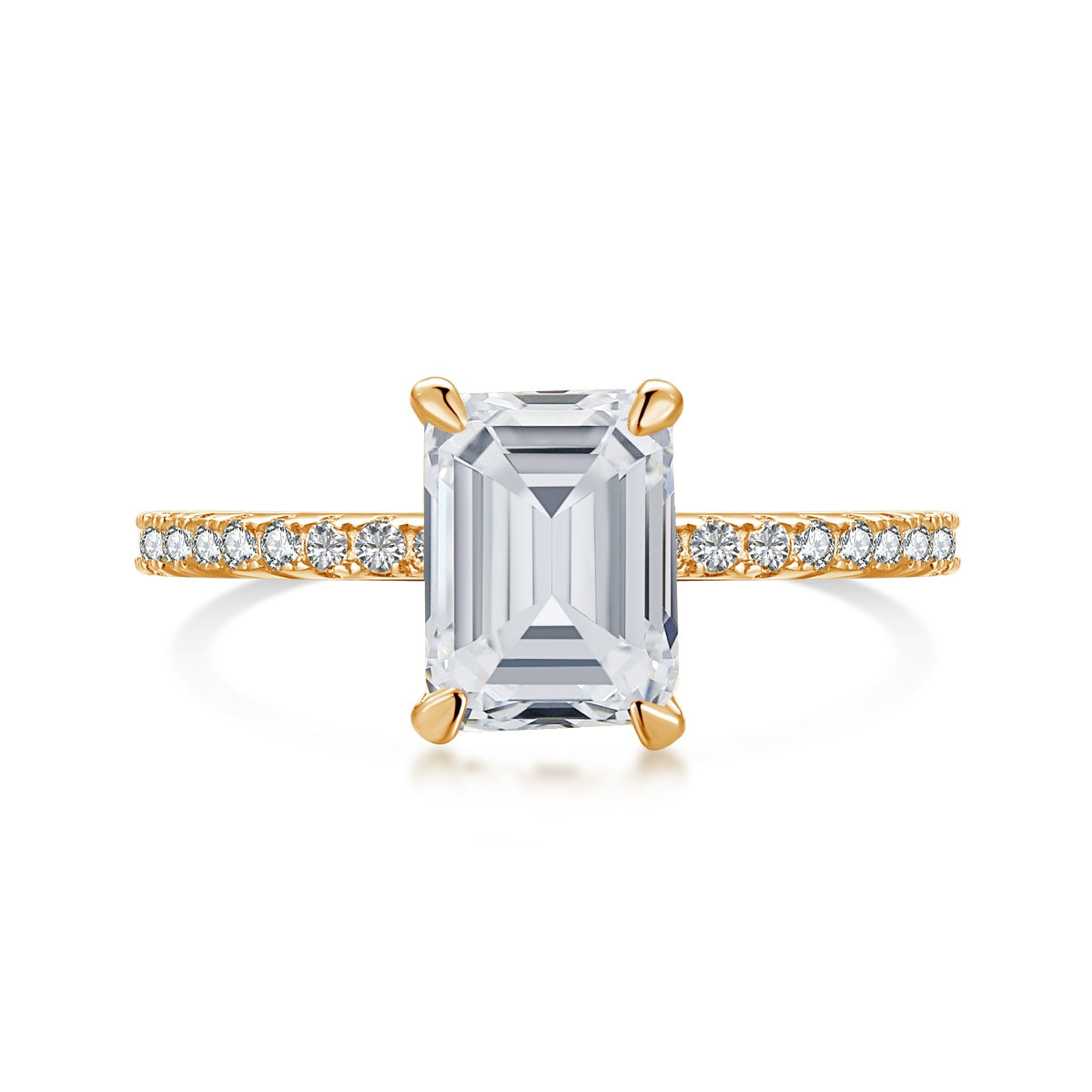 [Raffine] Anillo de fiesta de 2,0 quilates con corte radiante y ornamentado brillante