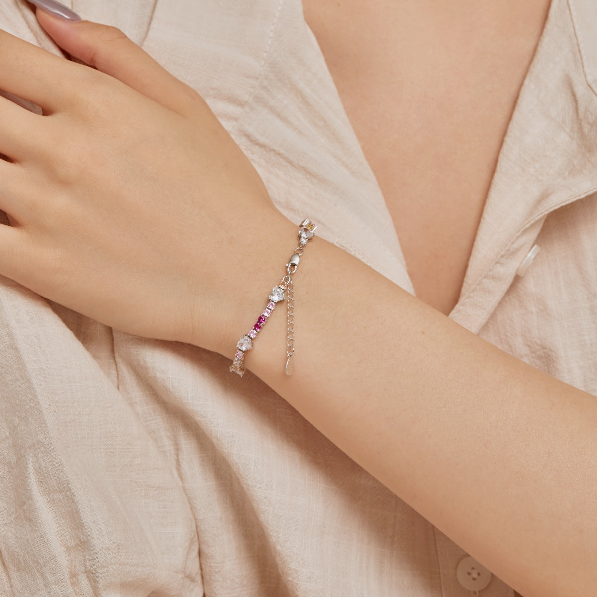 [Raffine] Pulsera romántica de corte redondo con forma de corazón