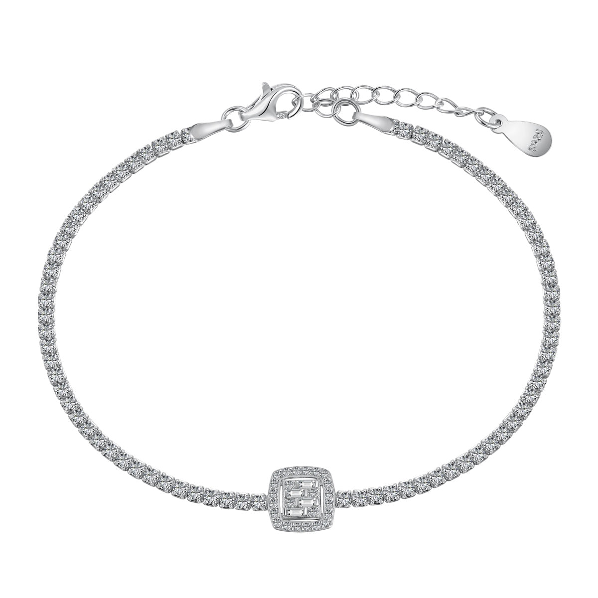 [Raffine] Lujosa pulsera de banquete con forma cuadrada deslumbrante