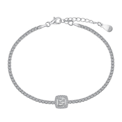 [Raffine] Lujosa pulsera de banquete con forma cuadrada deslumbrante