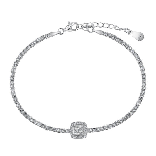 [Raffine] Lujosa pulsera de banquete con forma cuadrada deslumbrante