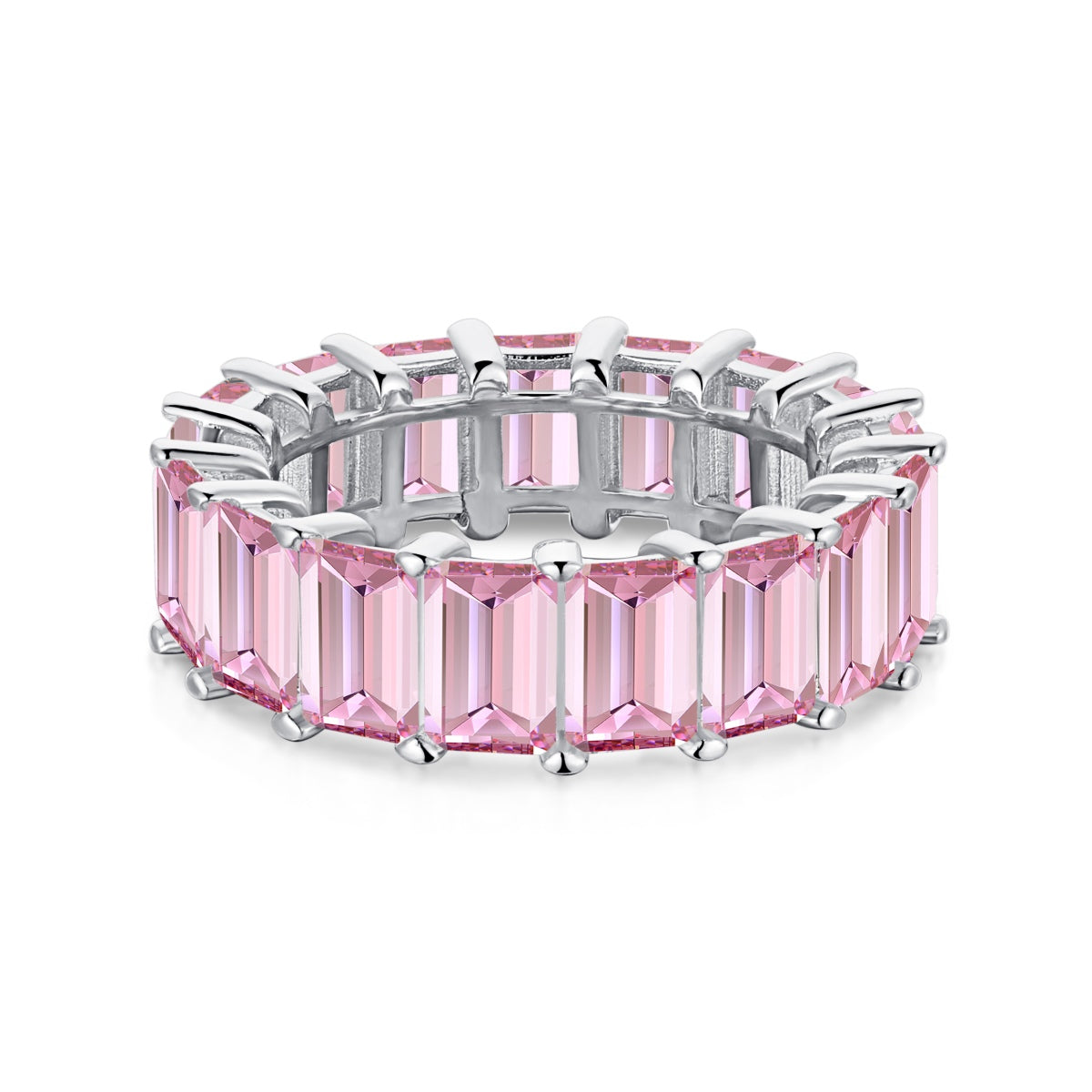 [Raffine] Anillo de tenis elegante de talla esmeralda de 0,75 quilates