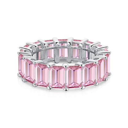 [Raffine] Anillo de tenis elegante de talla esmeralda de 0,75 quilates