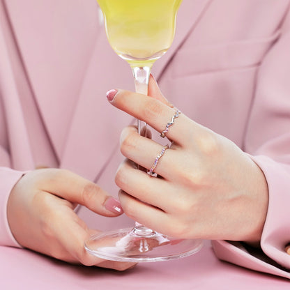 [Raffine] Anillo de fiesta de corte redondo, delicado y colorido