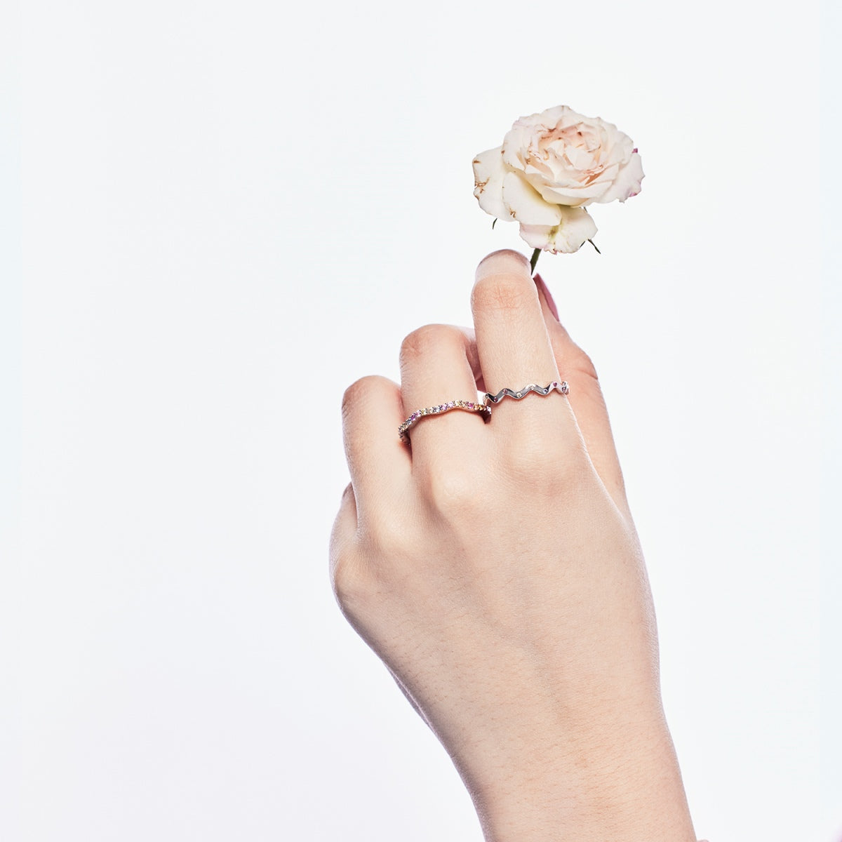 [Raffine] Anillo de fiesta de corte redondo, delicado y colorido