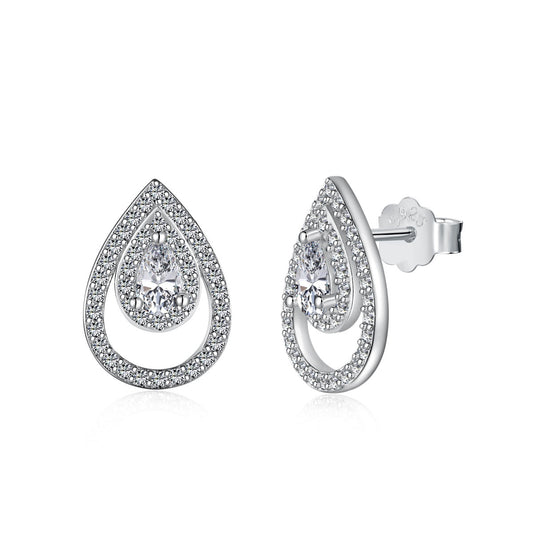 [Raffine]Sparkling Delicate Water Drop Shape Daily Earrings