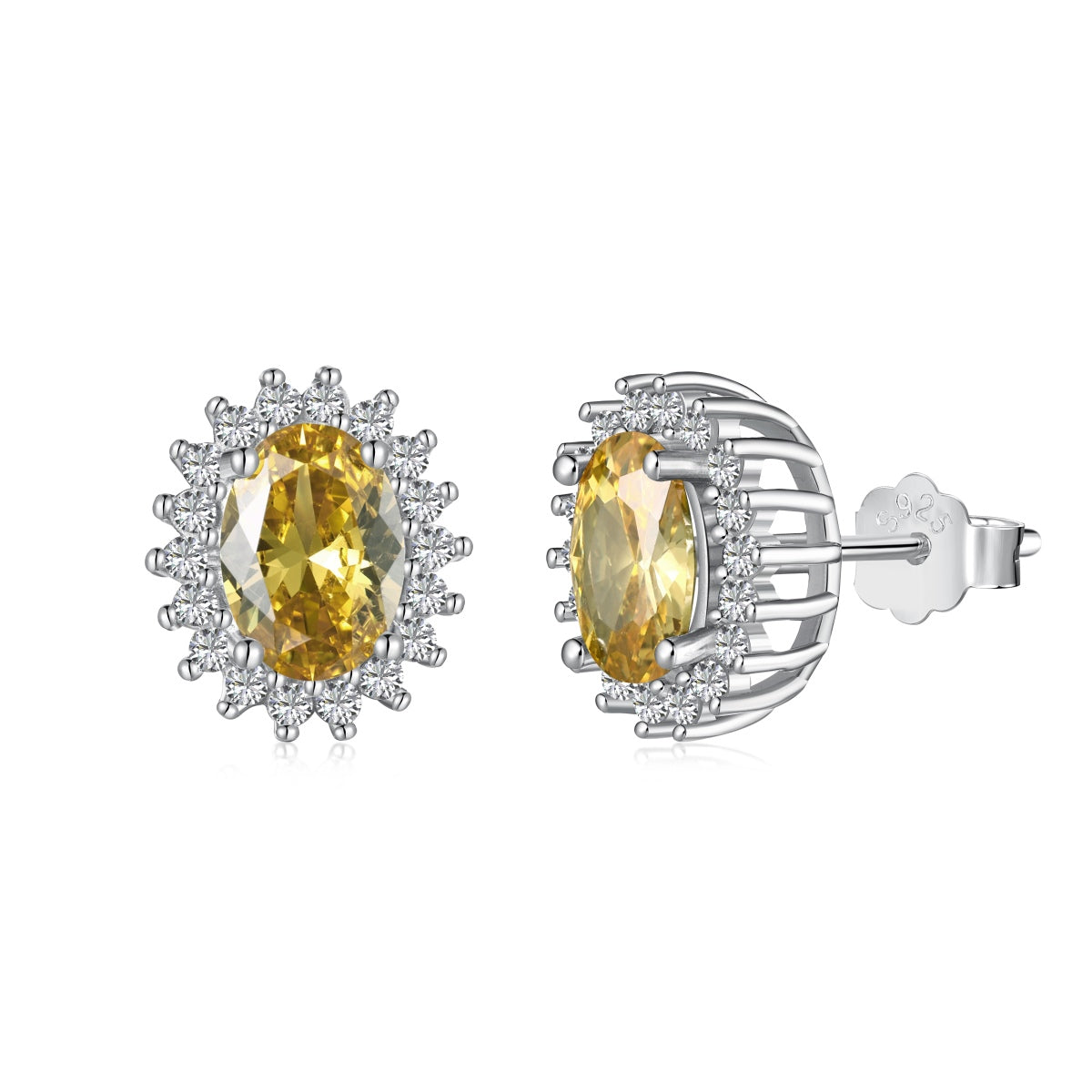 [Raffine]Delicate Radiant Oval Cut Daily Earrings