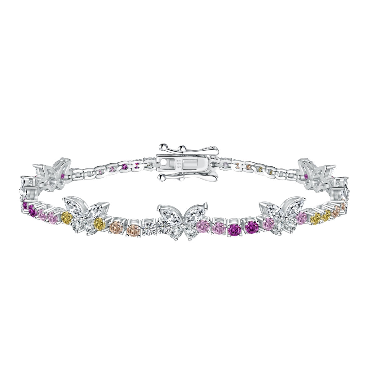 [Raffine] Pulsera diaria con corte redondo y forma de mariposa colorida y ornamentada