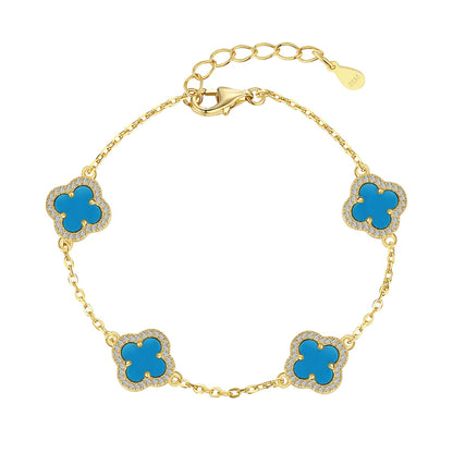 [Raffine] Pulsera exquisita de trébol de cuatro hojas
