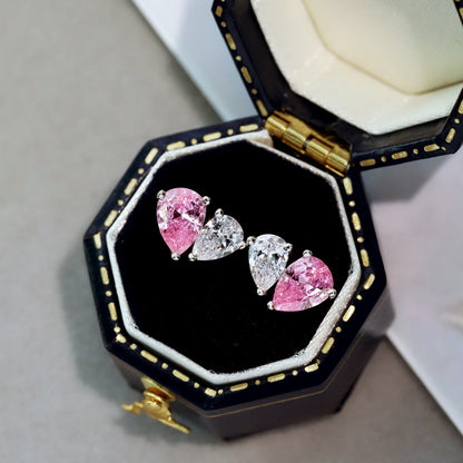 [Raffine]Dazzling Elegant Heart Cut Lover Earrings