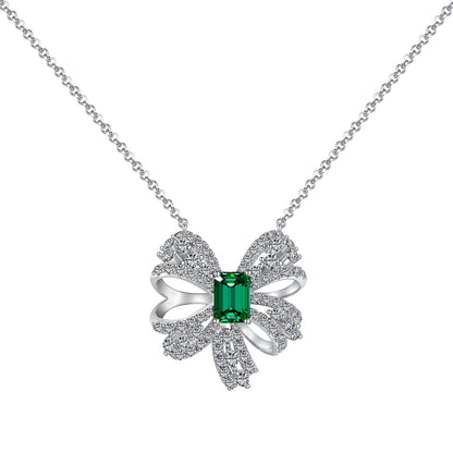 [Raffine]Luxurious Flower Shape Emerald Cut Necklace