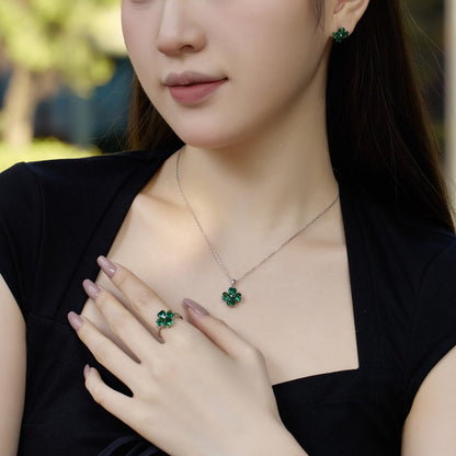 [Raffine] Collier de perles en forme de trèfle à quatre feuilles en forme de cœur