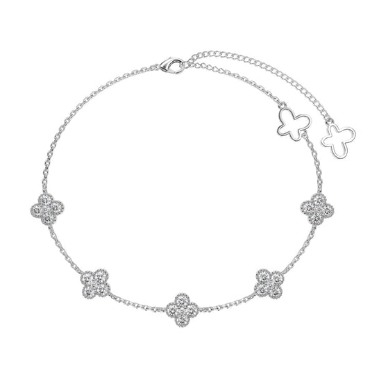 [Raffine] Pulsera de mariposa hueca con trébol de cuatro hojas