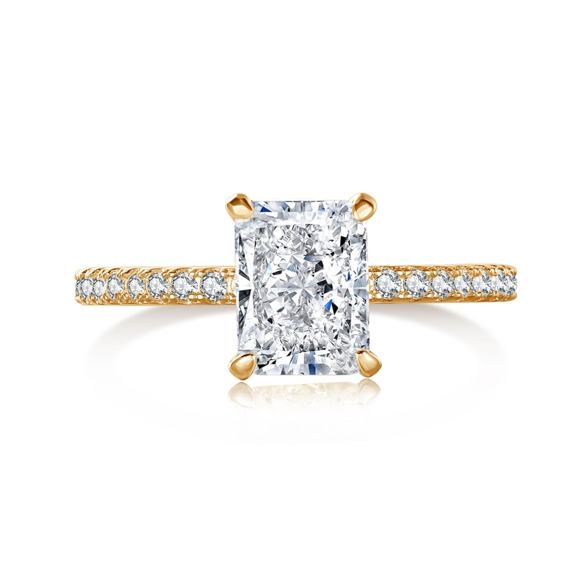 [Raffine] Anillo de fiesta de corte radiante y deslumbrante de 2.0 quilates