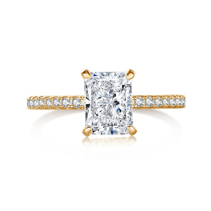 [Raffine] Anillo de fiesta de corte radiante y deslumbrante de 2.0 quilates