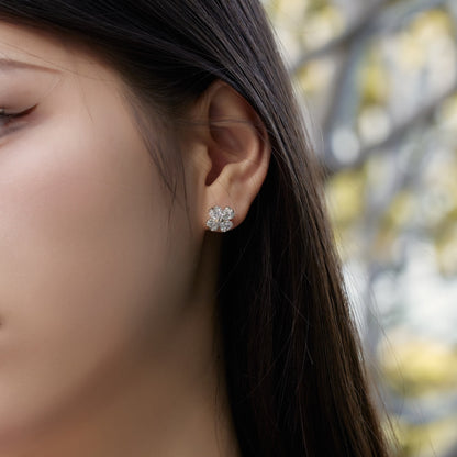 [Raffine]Four-Leaf Clover Ball Earrings