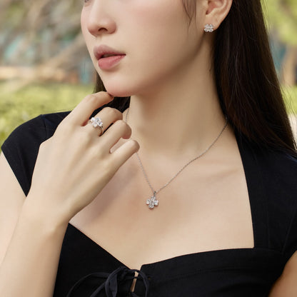 [Raffine]Four-Leaf Clover Ball Earrings