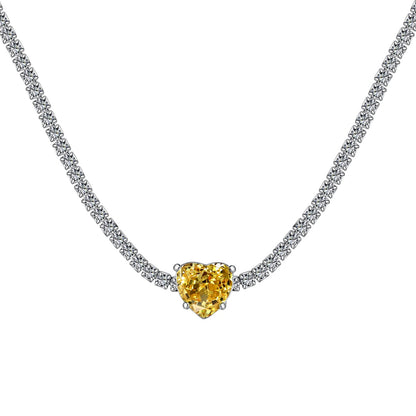 [Raffine]2.0 Carat Sparkling Tennis Heart Cut Necklace
