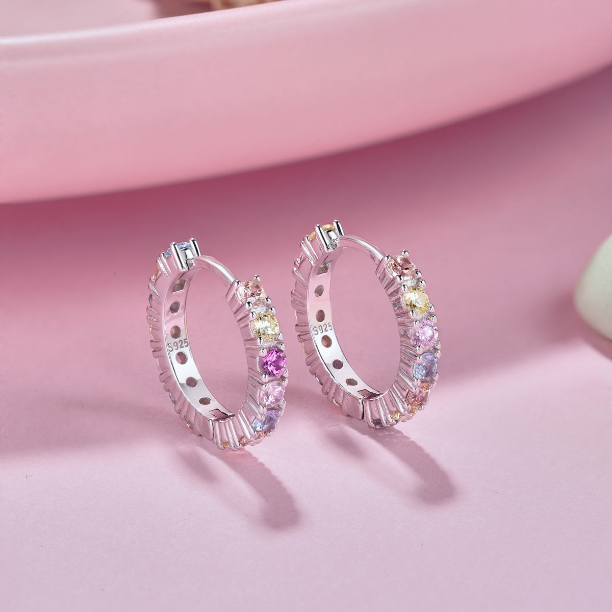 [Raffine]Radiant Colorful Round Cut Earrings