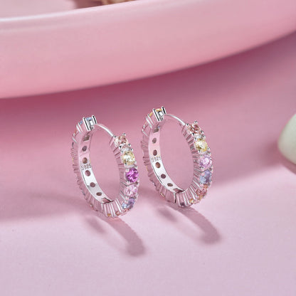 [Raffine]Radiant Colorful Round Cut Earrings