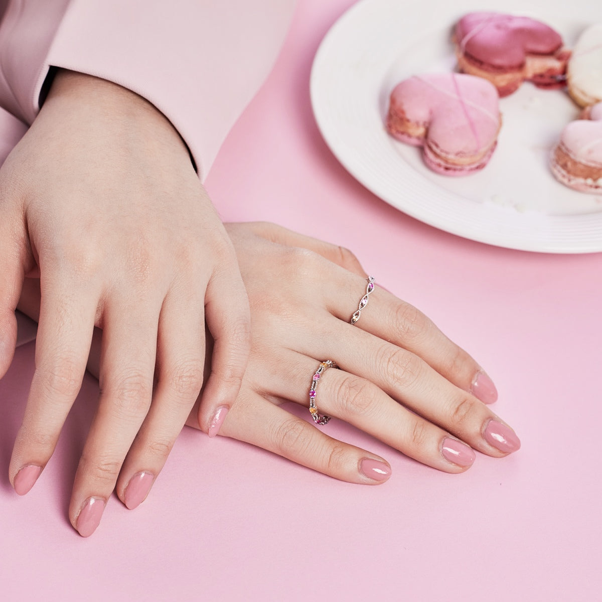 [Raffine] Anillo de tenis de corte redondo brillante y colorido