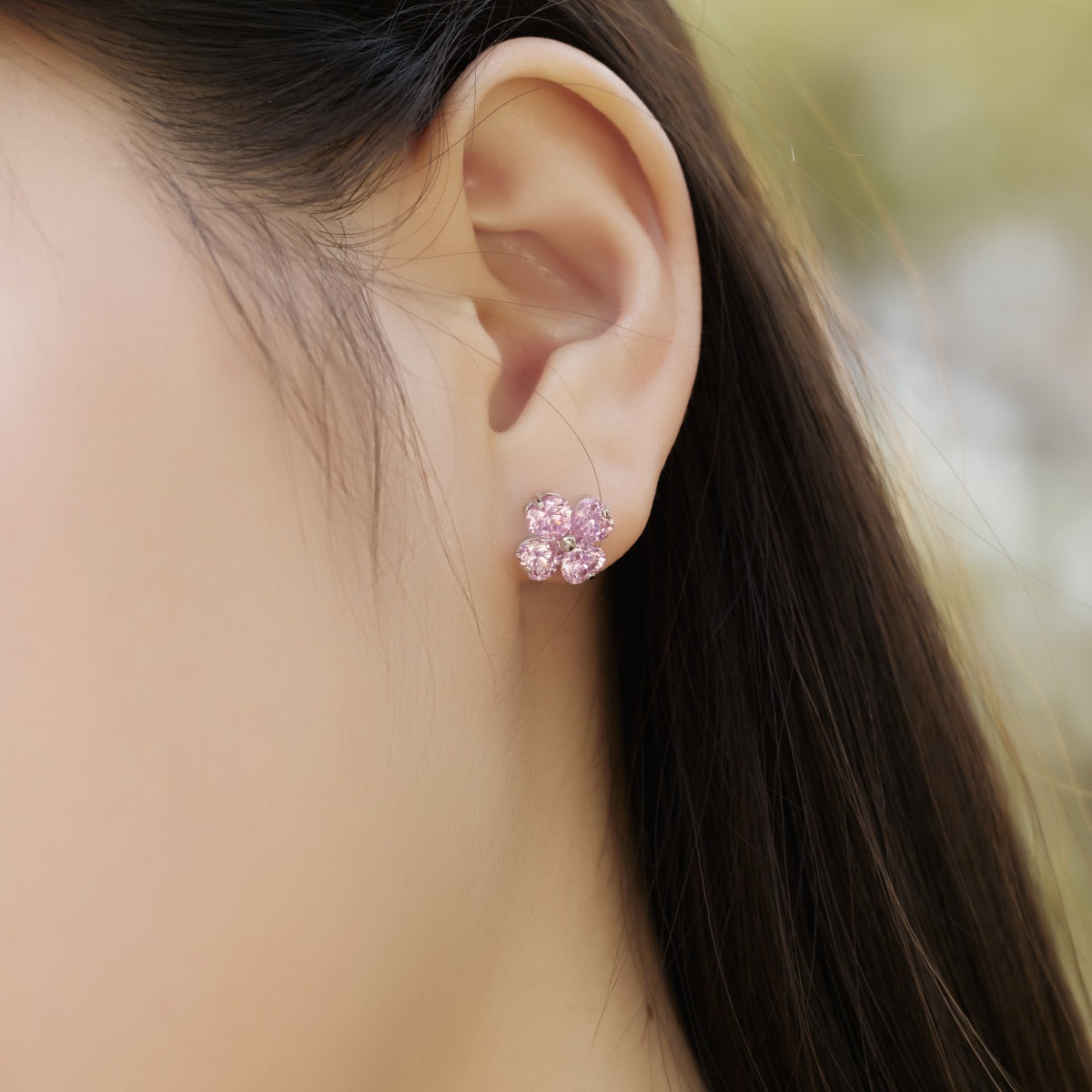 [Raffine]Four-Leaf Clover Ball Earrings