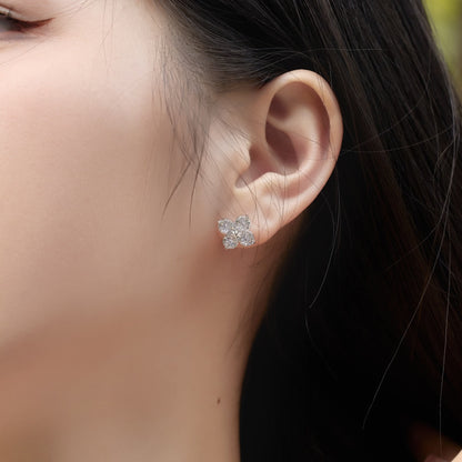 [Raffine]Boucles d'oreilles trèfle à quatre feuilles et étoile à huit branches