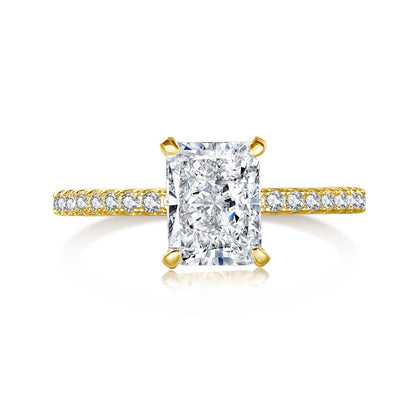 [Raffine] Anillo de fiesta de corte radiante y deslumbrante de 2.0 quilates