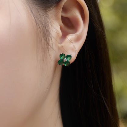 [Raffine]Boucles d'oreilles trèfle à quatre feuilles et étoile à huit branches