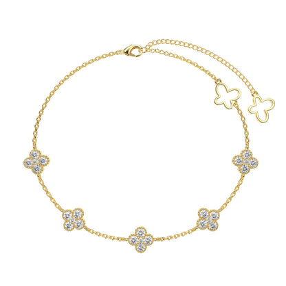 [Raffine] Pulsera de mariposa hueca con trébol de cuatro hojas