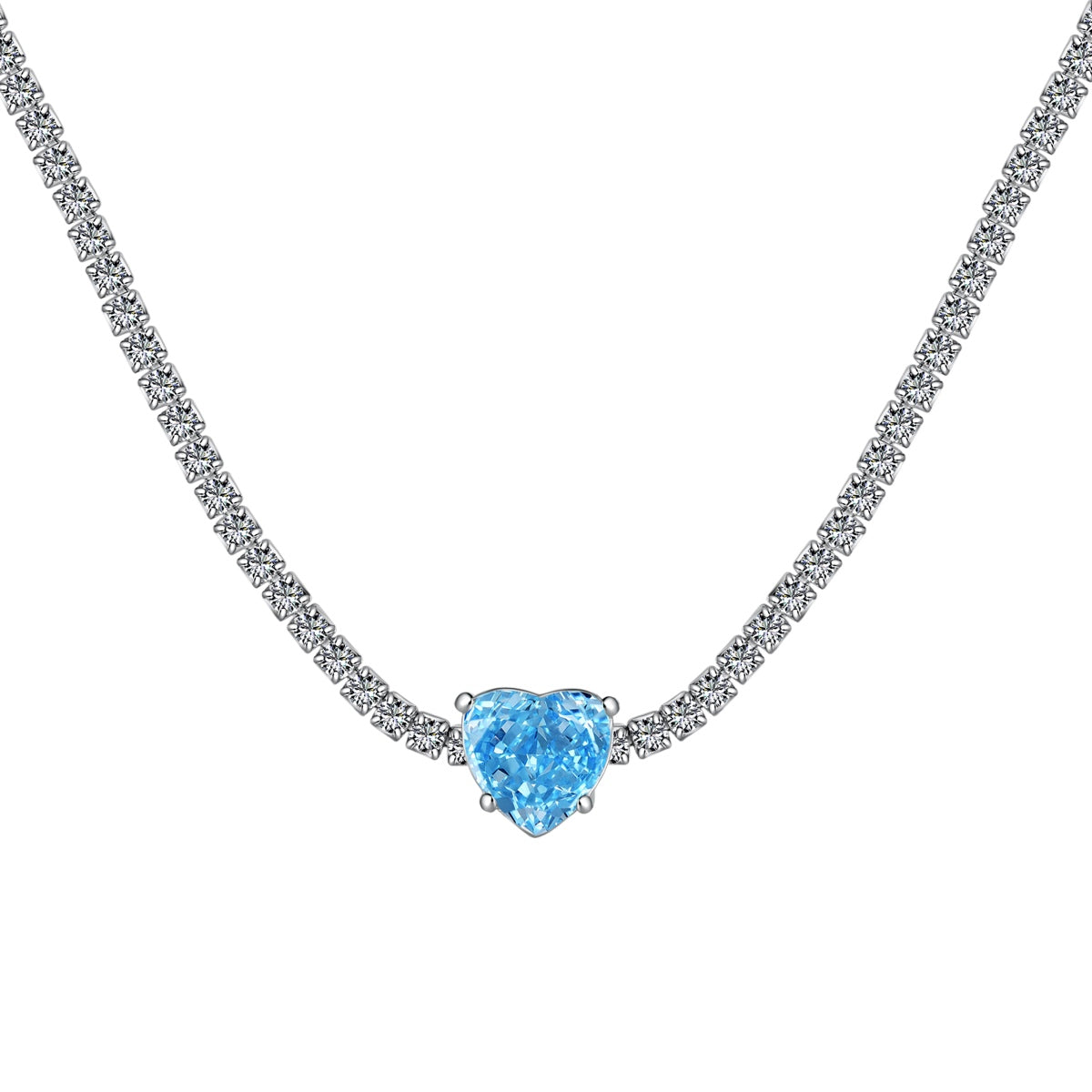 [Raffine]2.0 Carat Sparkling Tennis Heart Cut Necklace