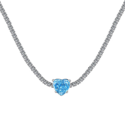 [Raffine]2.0 Carat Sparkling Tennis Heart Cut Necklace