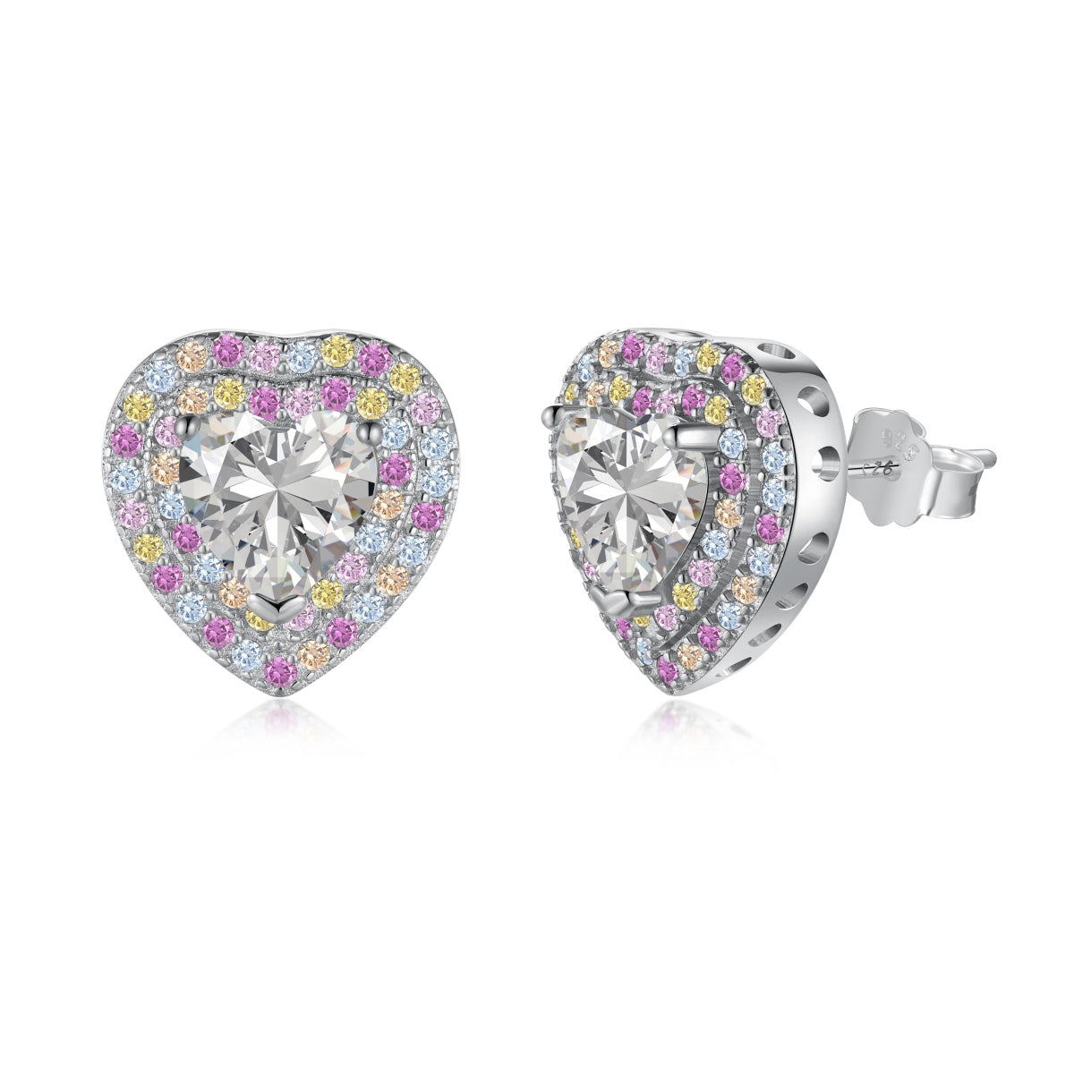 [Raffine]Dazzling Heart Shape Lover Earrings