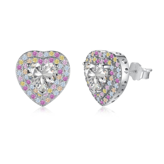 [Raffine]Dazzling Heart Shape Lover Earrings