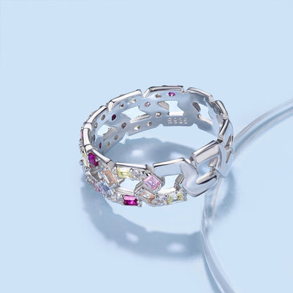 [Raffine] Anillo diario brillante y vibrante con corte esmeralda