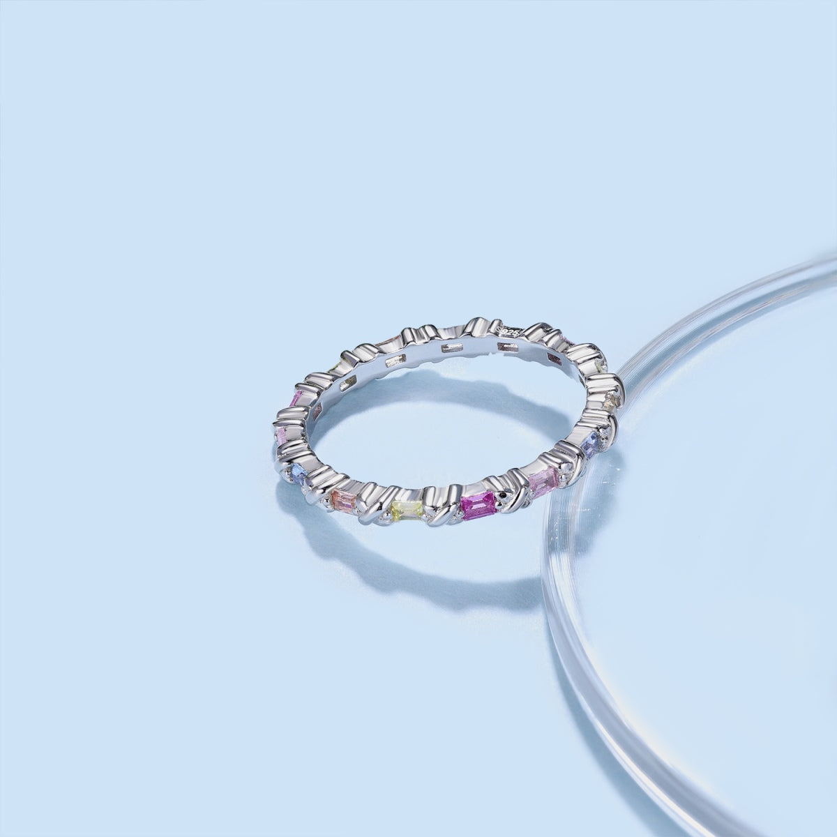 [Raffine] Anillo diario encantador y colorido con corte redondo