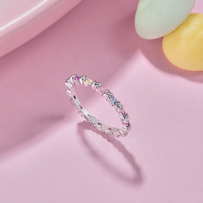 [Raffine] Anillo diario encantador y colorido con corte redondo