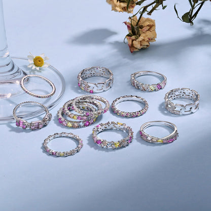 [Raffine] Anillo diario encantador y colorido con corte redondo