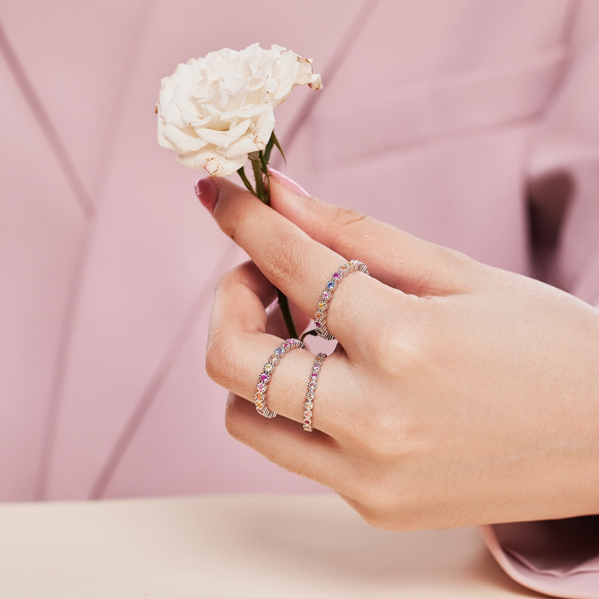 [Raffine] Bague de fête exquise et colorée à coupe ronde