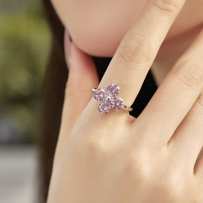 [Raffine] Anillo de estrella de ocho puntas con trébol de cuatro hojas