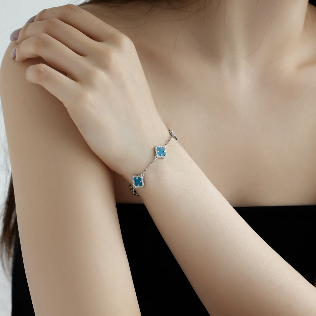 [Raffine] Pulsera exquisita de trébol de cuatro hojas