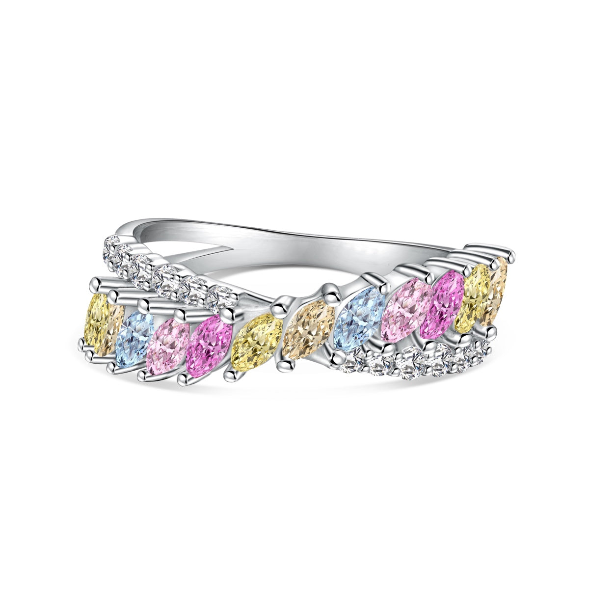 [Raffine] Anillo único y colorido de corte marquesa para uso diario