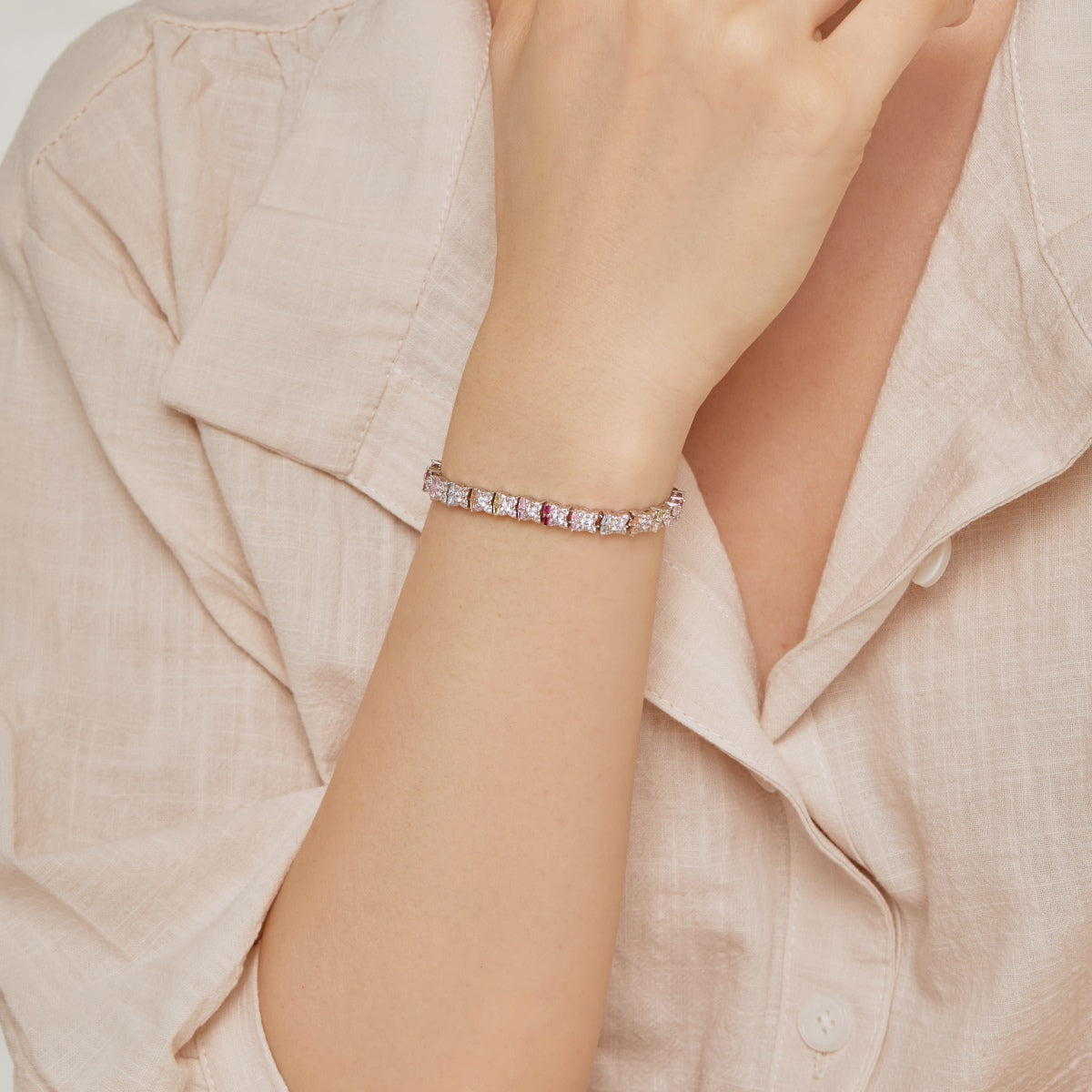 [Raffine] Pulsera diaria única con forma de flor colorida