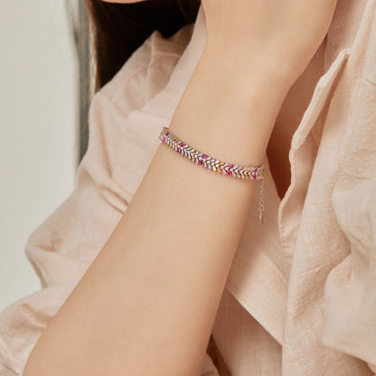 [Raffine]Pulsera diaria delicada con corte esmeralda radiante